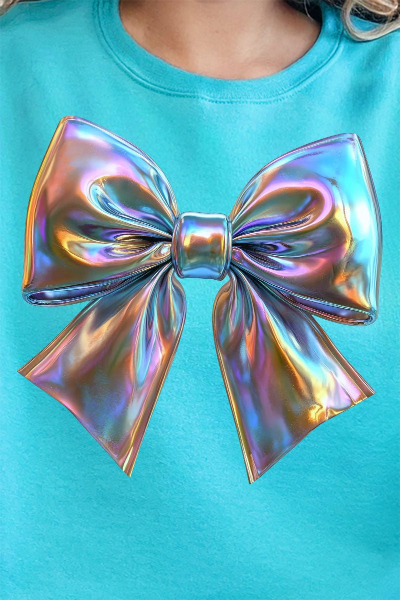 Iridescent Satin Bow Unisex NuBlend Crew Sweatshirt - Wholesale Accessory Market