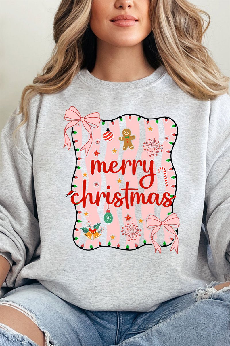 Merry Christmas Doodle Coquette Unisex NuBlend Crew Sweatshirt - Wholesale Accessory Market