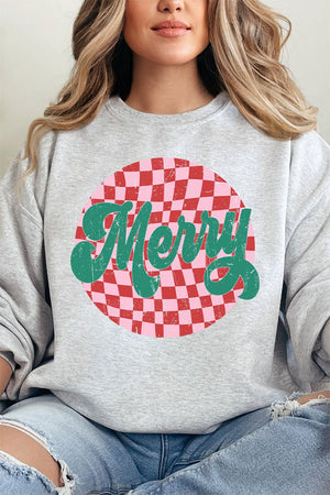 Merry Retro Check Unisex NuBlend Crew Sweatshirt - Wholesale Accessory Market