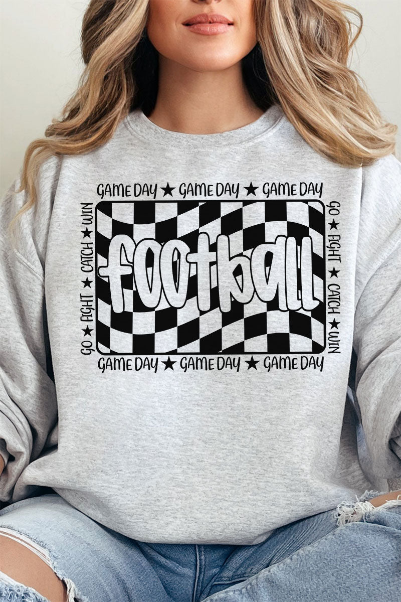 Wavy Checkered Football Unisex NuBlend Crew Sweatshirt - Wholesale Accessory Market