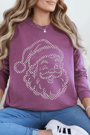 Classic Christmas Santa Comfort Colors Heavyweight Long T-Shirt - Wholesale Accessory Market
