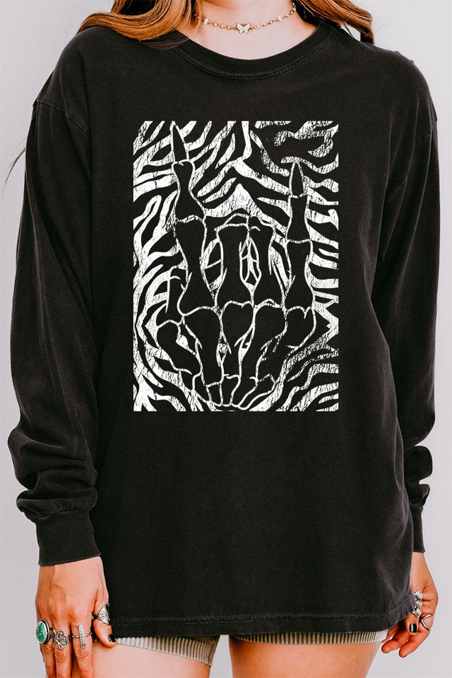Skelly Hand Comfort Colors Heavyweight Long T-Shirt - Wholesale Accessory Market
