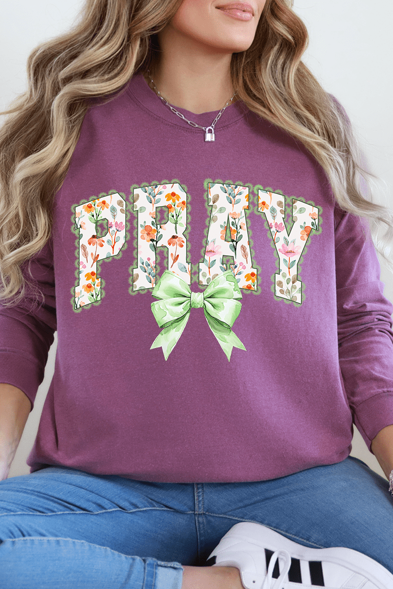 Watercolor Petaled Pray Comfort Colors Heavyweight Long T-Shirt - Wholesale Accessory Market