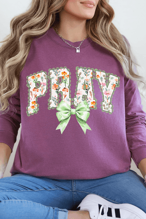 Watercolor Petaled Pray Comfort Colors Heavyweight Long T-Shirt - Wholesale Accessory Market