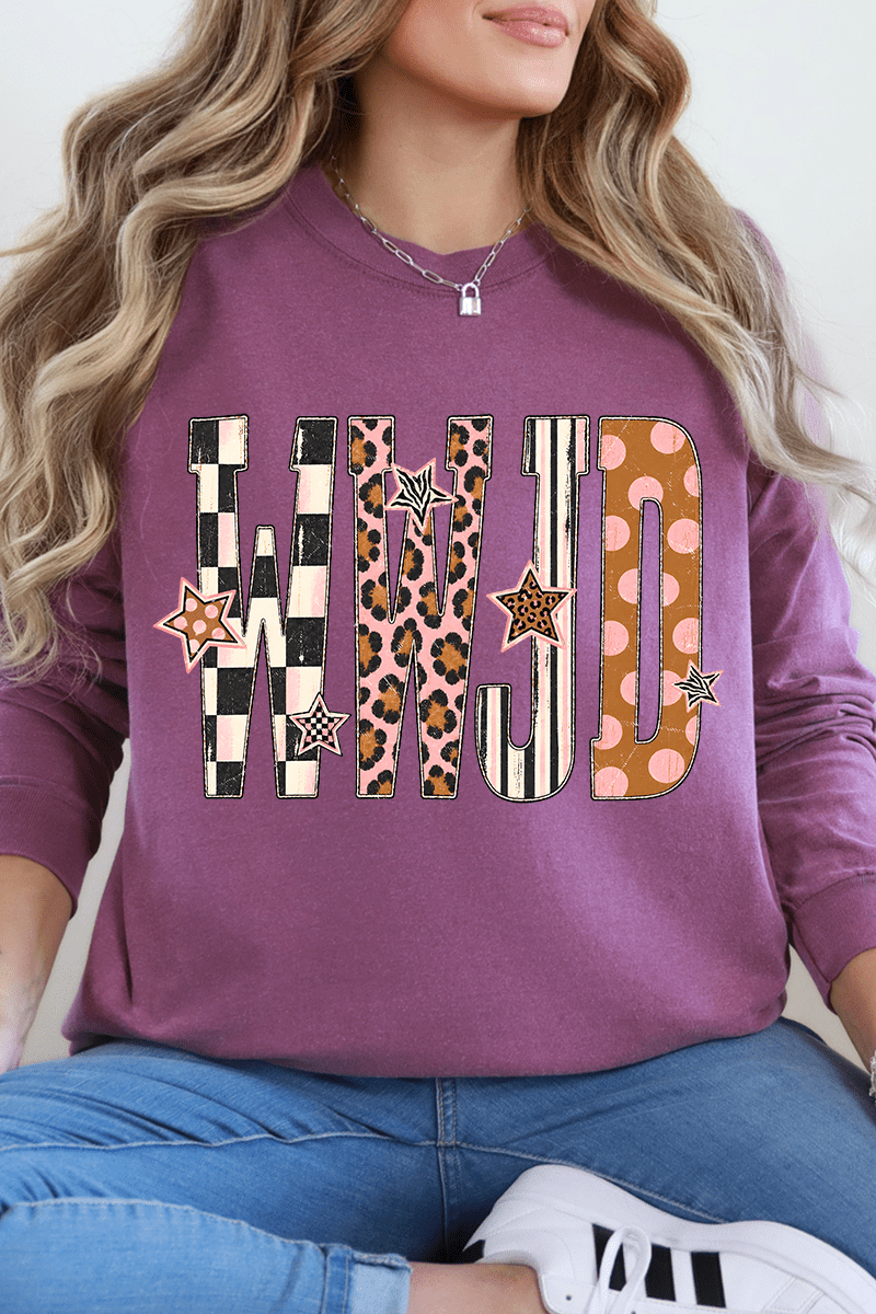 WWJD Pattern Pop Comfort Colors Heavyweight Long T-Shirt - Wholesale Accessory Market
