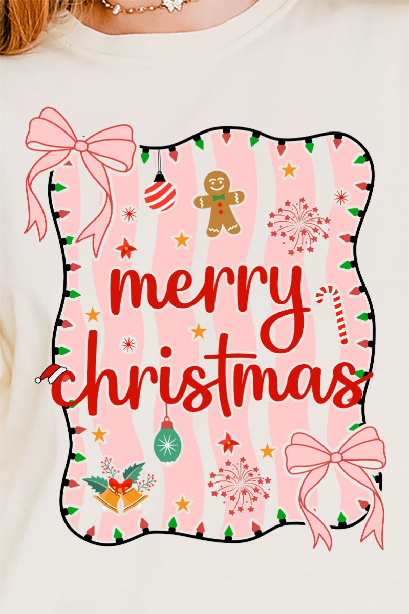 Merry Christmas Doodle Coquette Comfort Colors Heavyweight Long T-Shirt - Wholesale Accessory Market