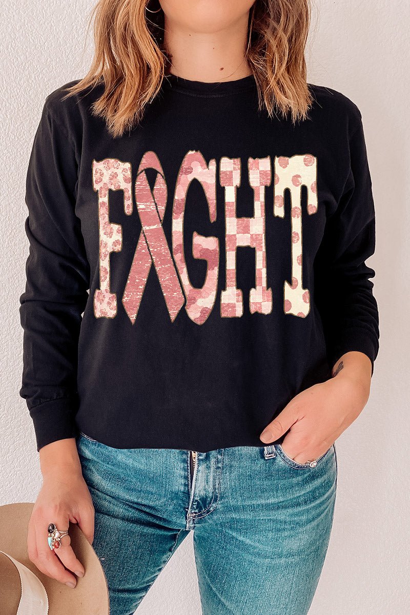 Pink Patterned Fight Comfort Colors Heavyweight Long T-Shirt - Wholesale Accessory Market