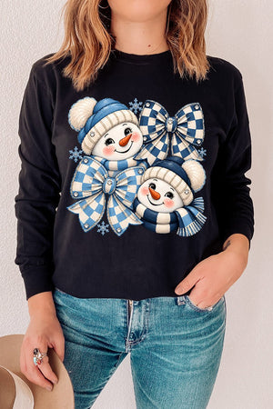 Winter Check Snowmen Comfort Colors Heavyweight Long T-Shirt - Wholesale Accessory Market