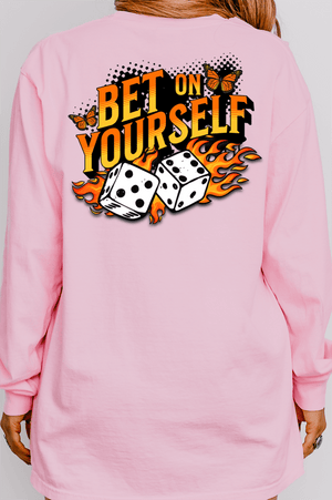 Bet On Yourself Front & Back Design Comfort Colors Heavyweight Long T-Shirt - Wholesale Accessory Market