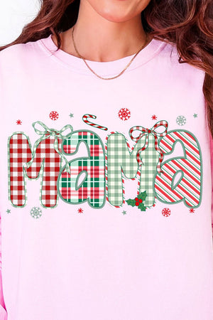 Candy Cane Lane Mama Comfort Colors Heavyweight Long Sleeve T-Shirt - Wholesale Accessory Market