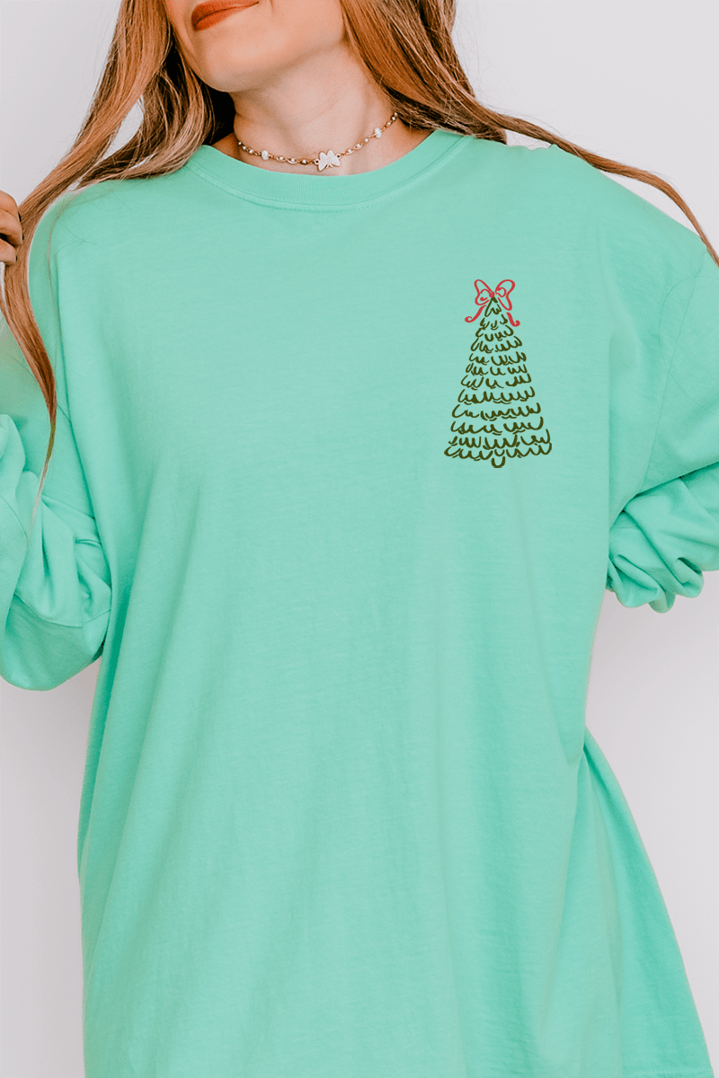 Christmas, Please Front & Back Design Comfort Colors Heavyweight Long T-Shirt - Wholesale Accessory Market