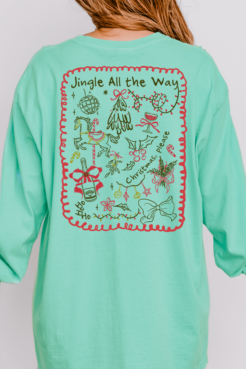 Christmas, Please Front & Back Design Comfort Colors Heavyweight Long T-Shirt - Wholesale Accessory Market