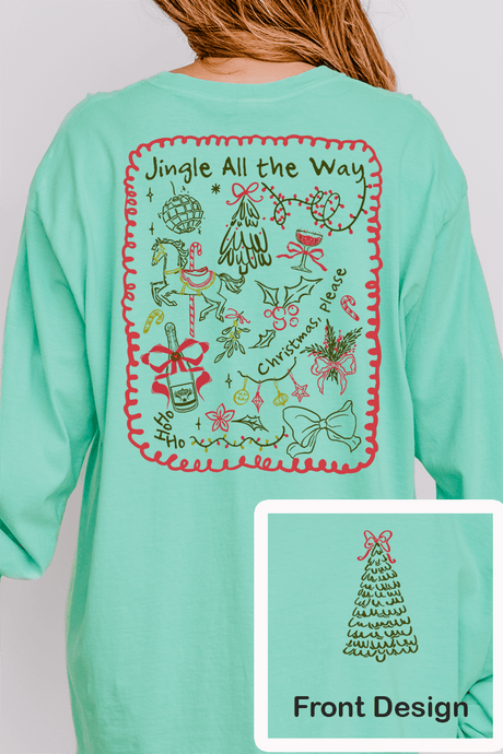 Christmas, Please Front & Back Design Comfort Colors Heavyweight Long T-Shirt - Wholesale Accessory Market