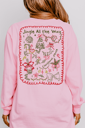 Christmas, Please Front & Back Design Comfort Colors Heavyweight Long T-Shirt - Wholesale Accessory Market