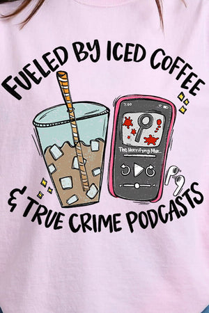 Iced Coffee & True Crime Comfort Colors Heavyweight Long T-Shirt - Wholesale Accessory Market