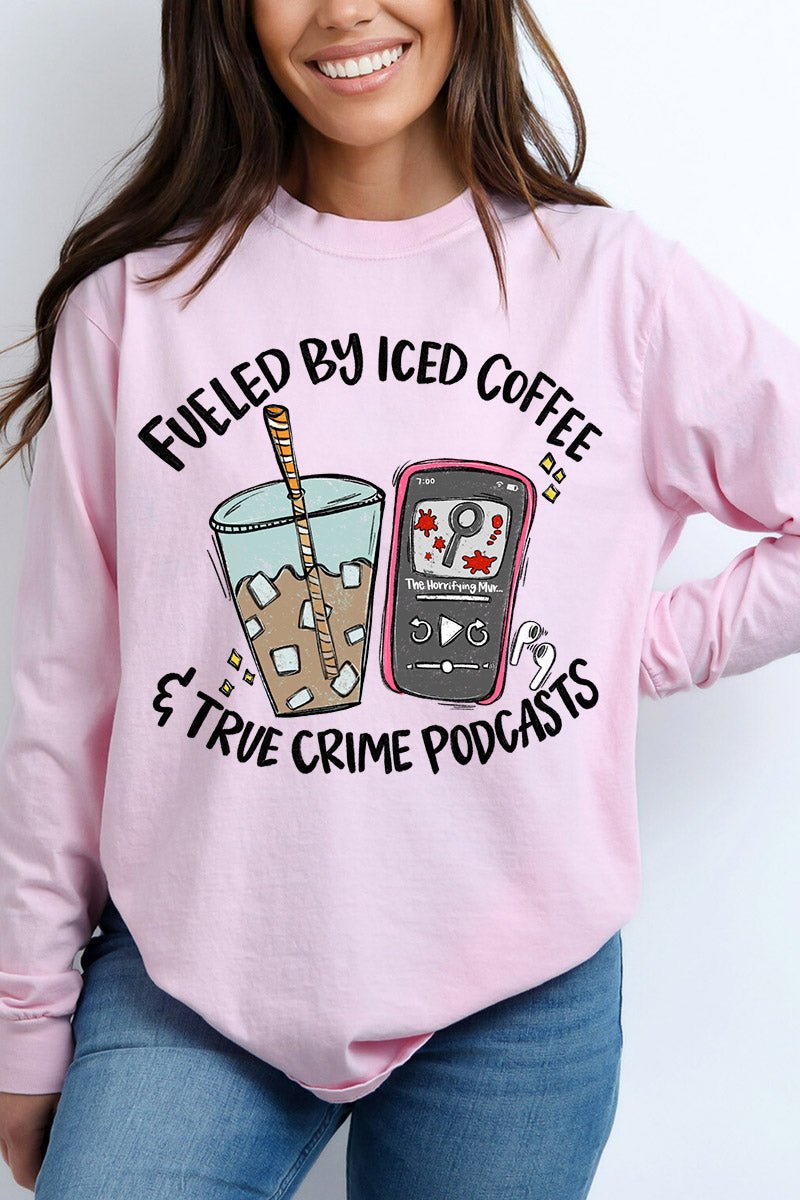 Iced Coffee & True Crime Comfort Colors Heavyweight Long T-Shirt - Wholesale Accessory Market