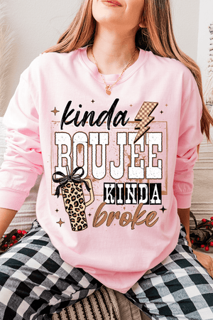 Kinda Boujee Kinda Broke Comfort Colors Heavyweight Long T-Shirt - Wholesale Accessory Market
