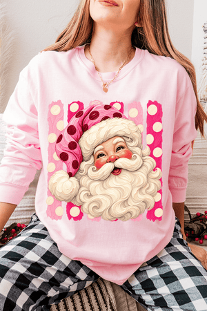 Pink Dot Jolly Santa Comfort Colors Heavyweight Long T-Shirt - Wholesale Accessory Market