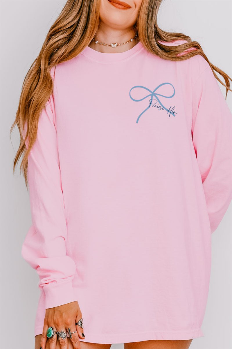Praise In Every Season Front & Back Design Comfort Colors Heavyweight Long T-Shirt - Wholesale Accessory Market