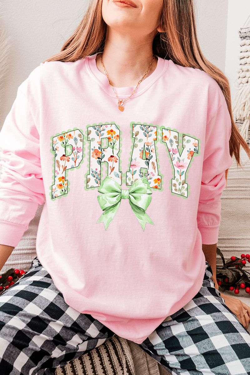 Watercolor Petaled Pray Comfort Colors Heavyweight Long T-Shirt - Wholesale Accessory Market