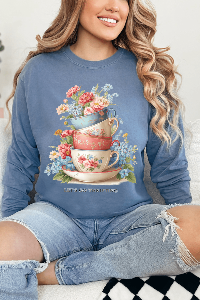 Let's Go Thrifting Comfort Colors Heavyweight Long T-Shirt - Wholesale Accessory Market