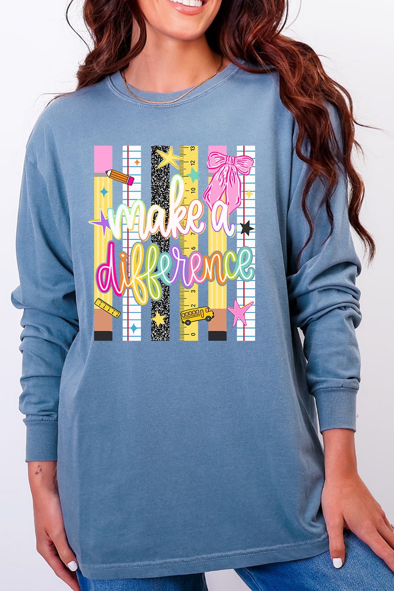Make A Difference Comfort Colors Heavyweight Long Sleeve T-Shirt - Wholesale Accessory Market