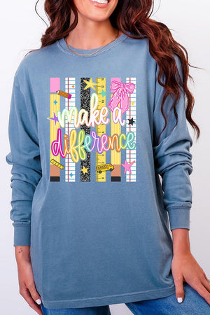 Make A Difference Comfort Colors Heavyweight Long Sleeve T-Shirt - Wholesale Accessory Market