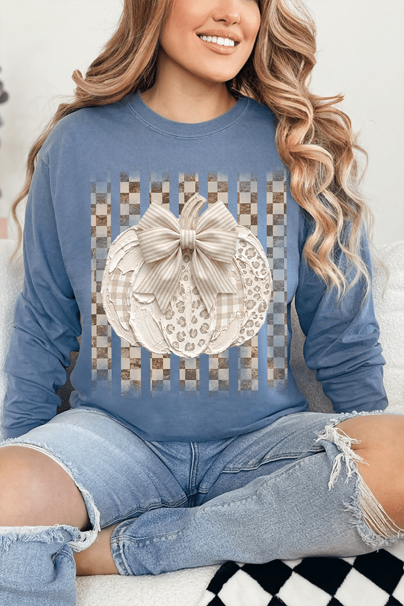Painted Pumpkin Latte Comfort Colors Heavyweight Long T-Shirt - Wholesale Accessory Market