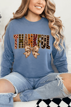 Thankful Fall Spirit Comfort Colors Heavyweight Long T-Shirt - Wholesale Accessory Market