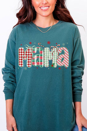 Candy Cane Lane Mama Comfort Colors Heavyweight Long Sleeve T-Shirt - Wholesale Accessory Market