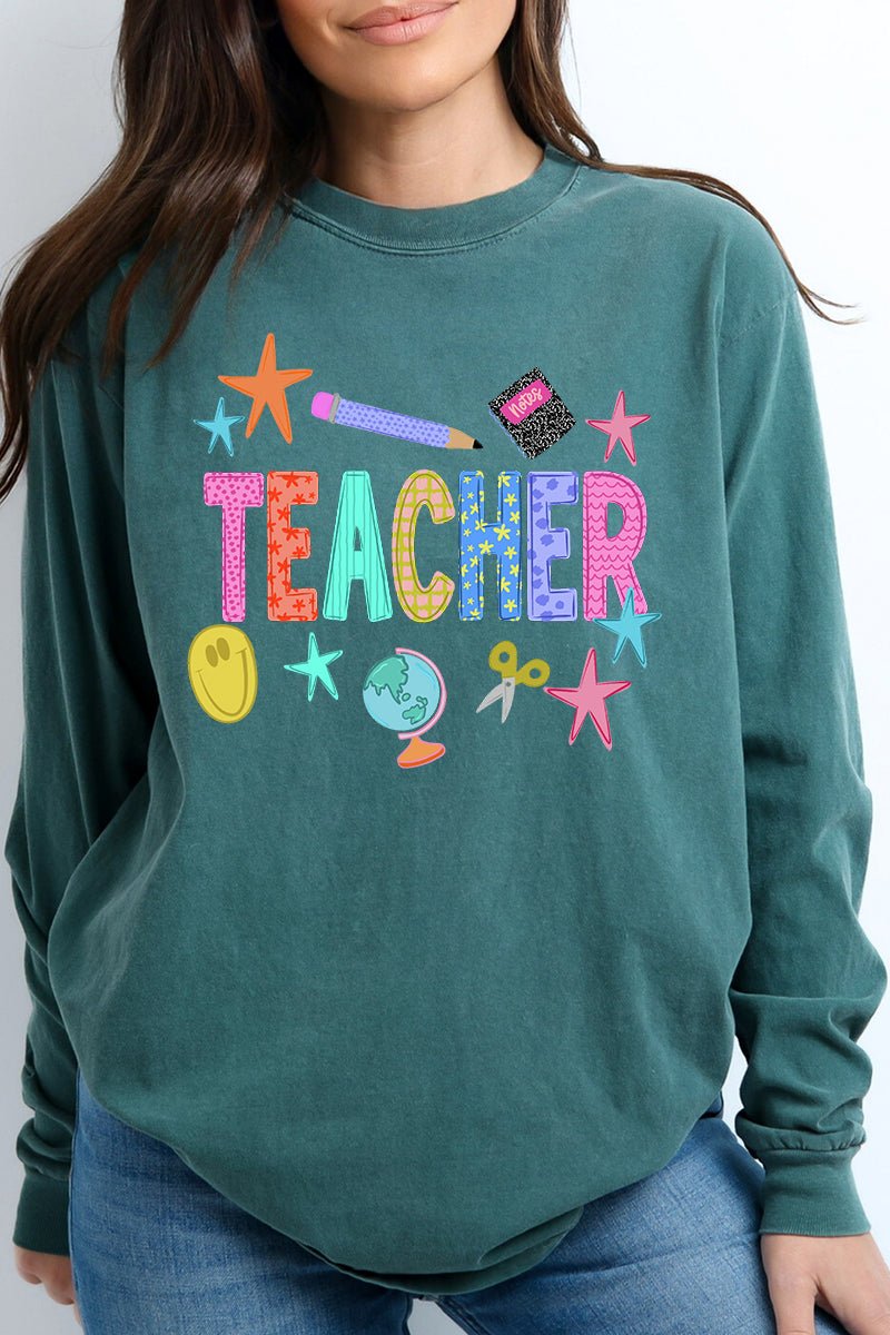 Classroom Charm Comfort Colors Heavyweight Long Sleeve T-Shirt - Wholesale Accessory Market