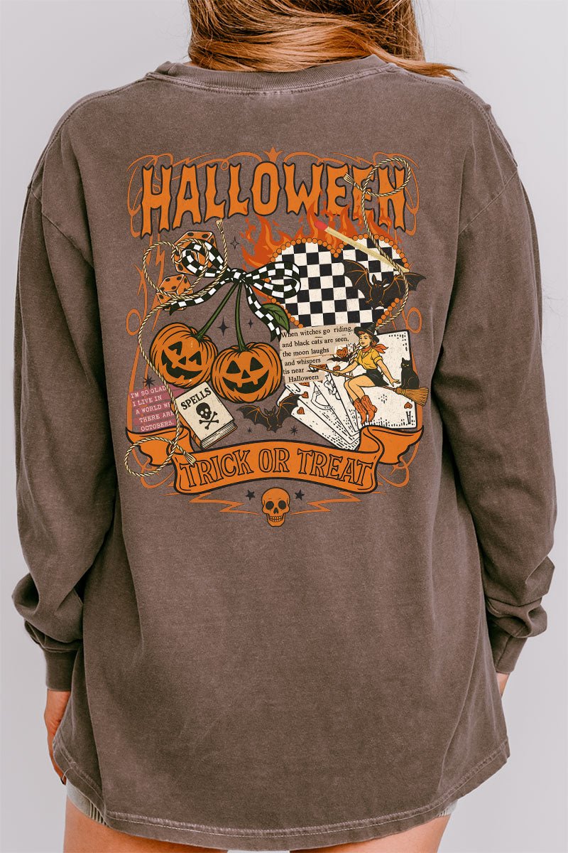 Halloween Outlaw Front & Back Design Comfort Colors Heavyweight Long T-Shirt - Wholesale Accessory Market