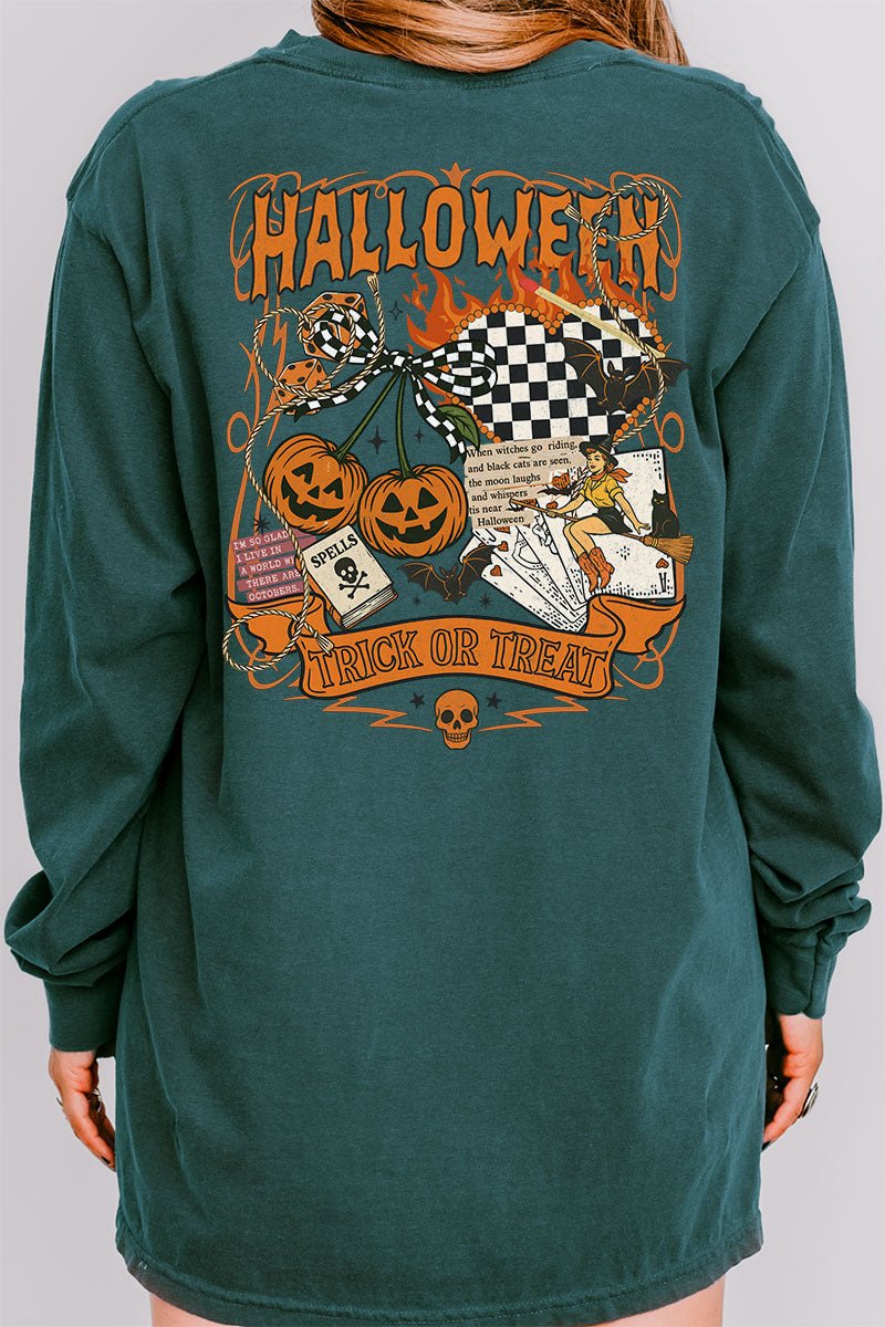 Halloween Outlaw Front & Back Design Comfort Colors Heavyweight Long T-Shirt - Wholesale Accessory Market
