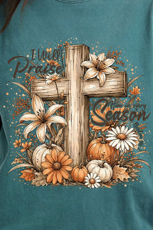 Harvest Praise Cross Comfort Colors Heavyweight Long T-Shirt - Wholesale Accessory Market