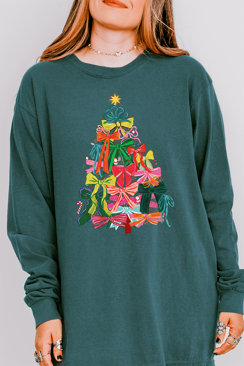 Ribbon On Top Comfort Colors Heavyweight Long Sleeve T-Shirt