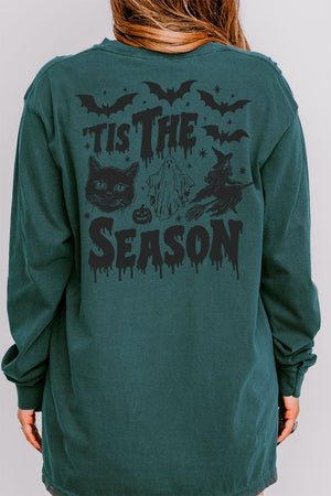 Tis The Season Spooky Front & Back Design Comfort Colors Heavyweight Long T-Shirt - Wholesale Accessory Market