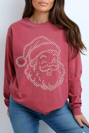 Classic Christmas Santa Comfort Colors Heavyweight Long T-Shirt - Wholesale Accessory Market