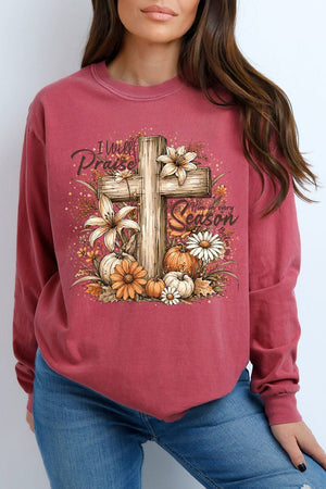Harvest Praise Cross Comfort Colors Heavyweight Long T-Shirt - Wholesale Accessory Market