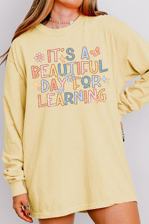 Beautiful Day For Learning Comfort Colors Heavyweight Long Sleeve T-Shirt - Wholesale Accessory Market