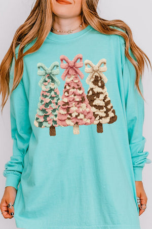 Faux Yarn Coquette Trio Comfort Colors Heavyweight Long Sleeve T-Shirt - Wholesale Accessory Market