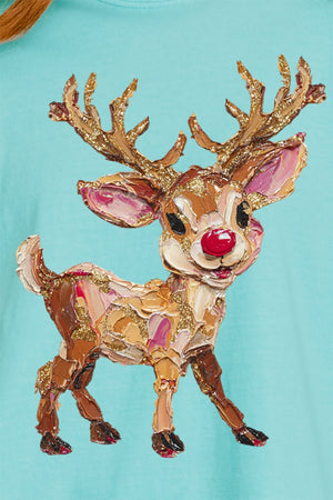 The Painted Red Nose Reindeer Comfort Colors Heavyweight Long Sleeve T-Shirt - Wholesale Accessory Market