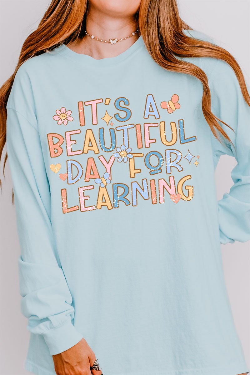 Beautiful Day For Learning Comfort Colors Heavyweight Long Sleeve T-Shirt - Wholesale Accessory Market