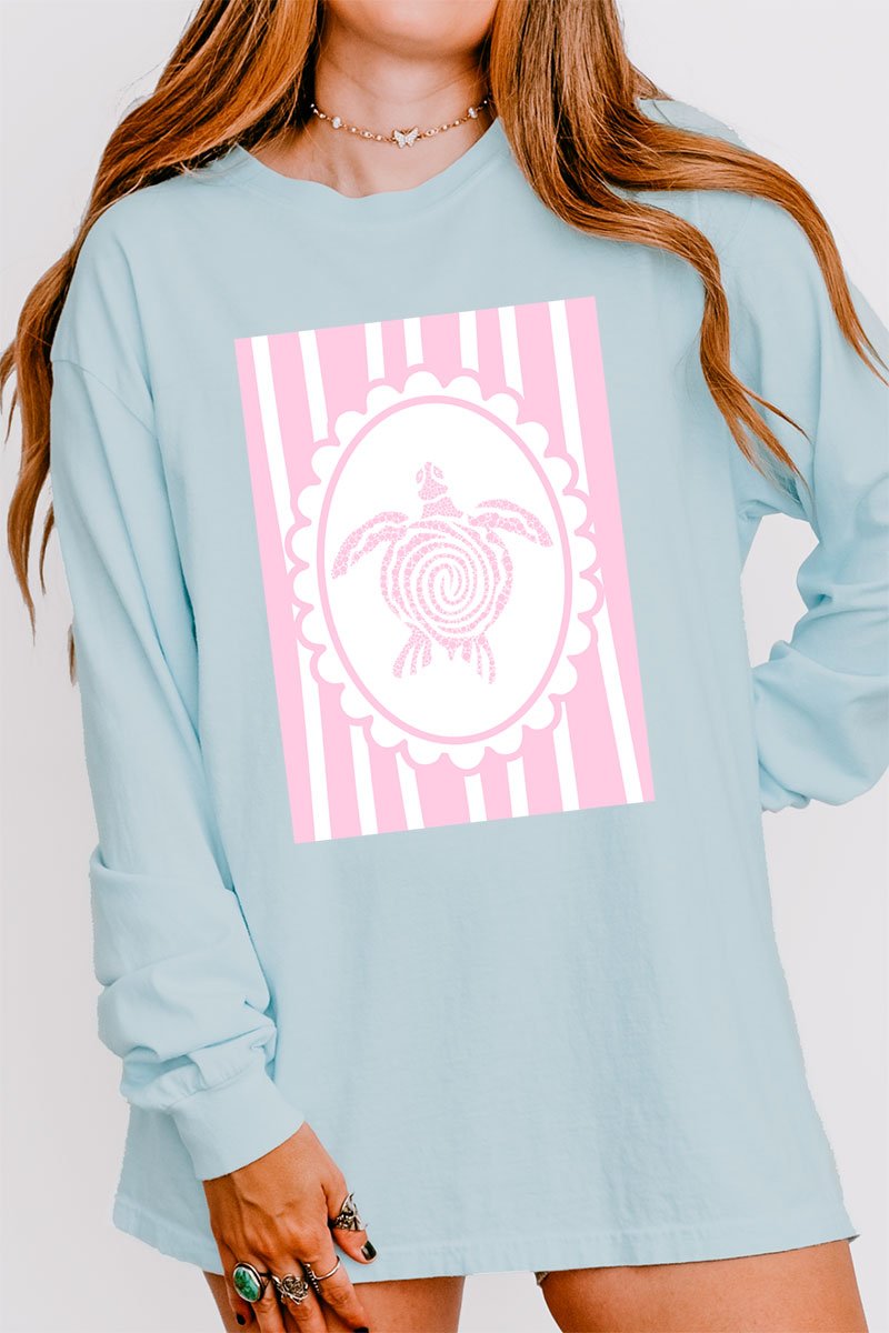Scalloped Sea Turtle Comfort Colors Heavyweight Long Sleeve T-Shirt - Wholesale Accessory Market