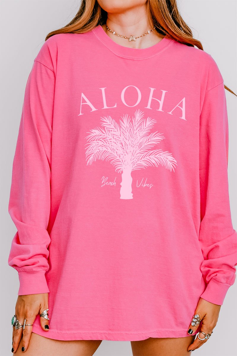 Aloha Vibes Comfort Colors Heavyweight Long Sleeve T-Shirt - Wholesale Accessory Market