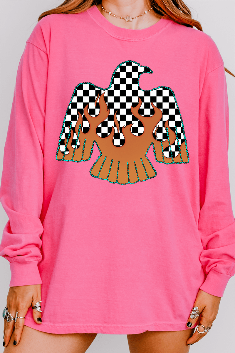 Checkerfire Thunderbird Comfort Colors Heavyweight Long Sleeve T-Shirt - Wholesale Accessory Market