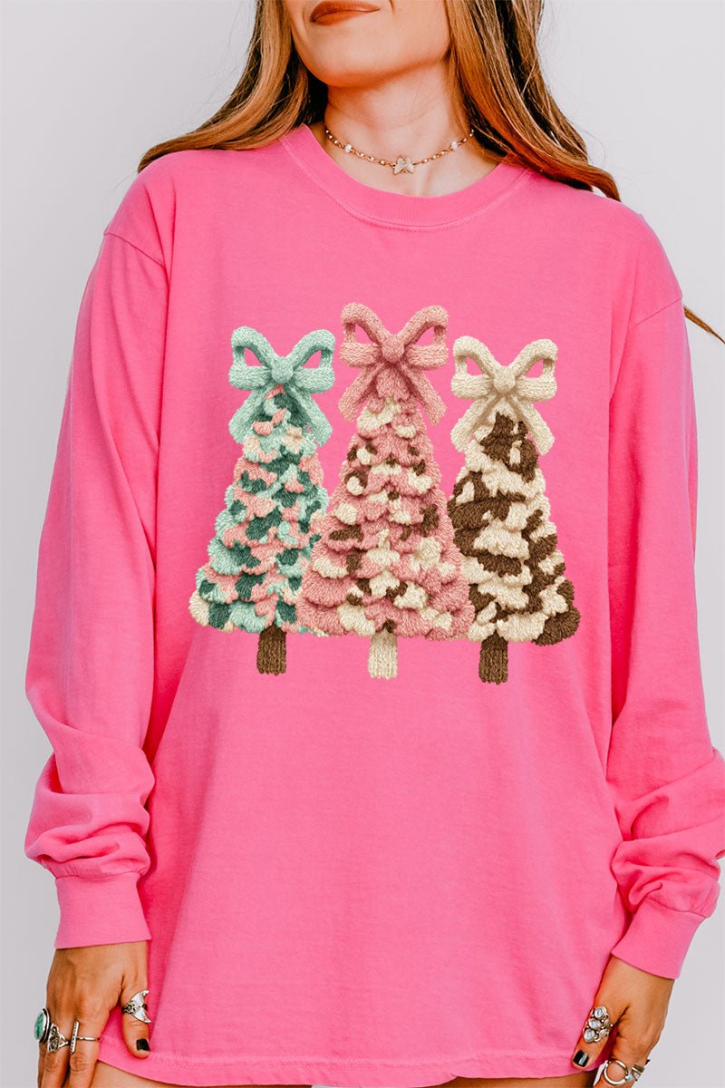 Faux Yarn Coquette Trio Comfort Colors Heavyweight Long Sleeve T-Shirt - Wholesale Accessory Market