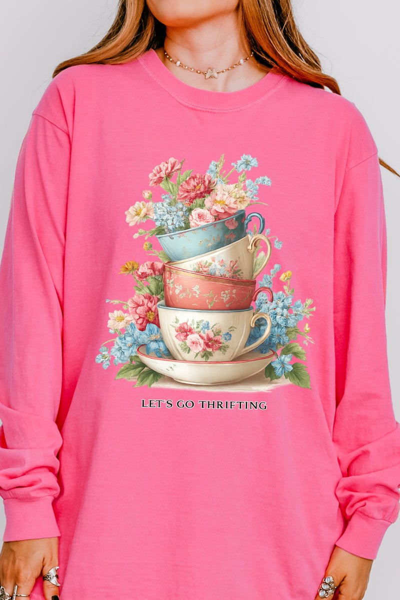 Let's Go Thrifting Comfort Colors Heavyweight Long T-Shirt - Wholesale Accessory Market