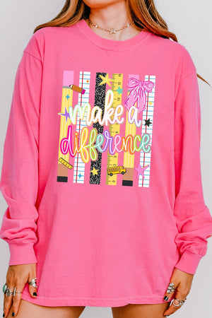 Make A Difference Comfort Colors Heavyweight Long Sleeve T-Shirt - Wholesale Accessory Market
