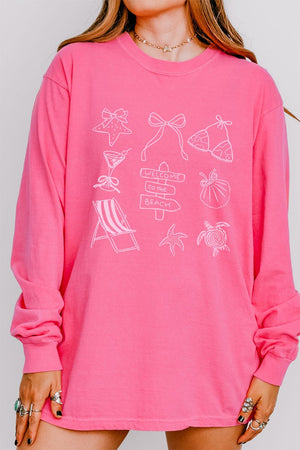 Welcome To The Beach Comfort Colors Heavyweight Long Sleeve T-Shirt - Wholesale Accessory Market