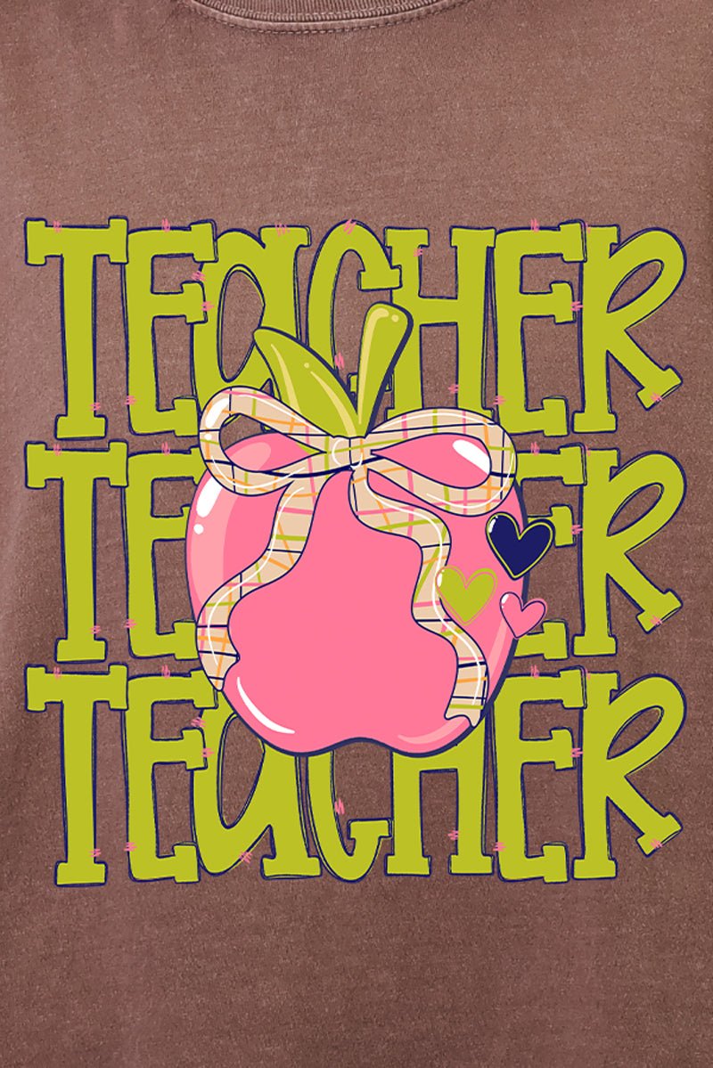 Apple For The Teacher Comfort Colors Heavyweight Long T-Shirt - Wholesale Accessory Market